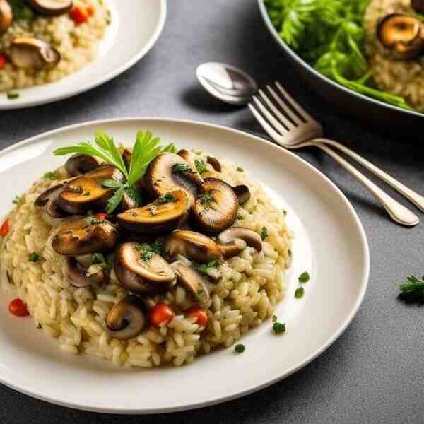 Ризотто с курицей грибами и овощами